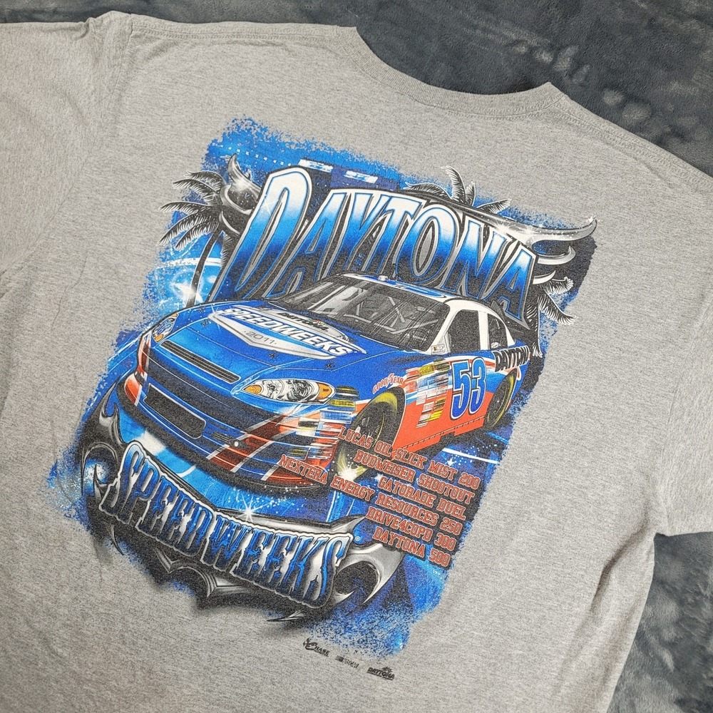 Daytona Speedweeks Nascar Gray Graphic Chase Authentics‎ T-Shirt 2XL